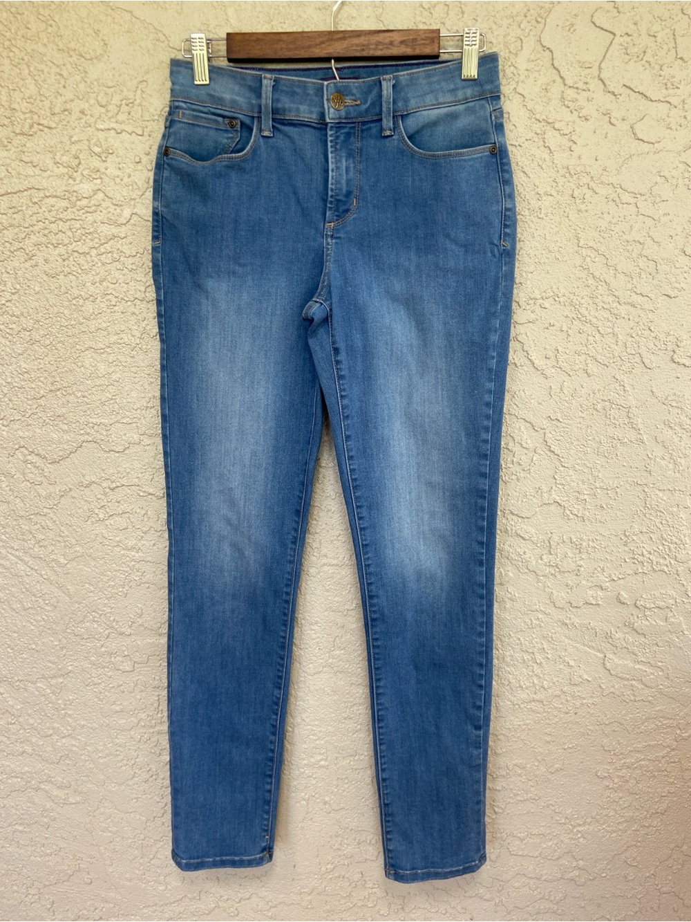 NYDJ Mid Rise ANNABELLE SKINNY BOYFRIEND Stretch Jeans Size 2 Light Blue Wash